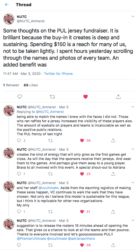 PUL Player Sponsorship Twitter Action