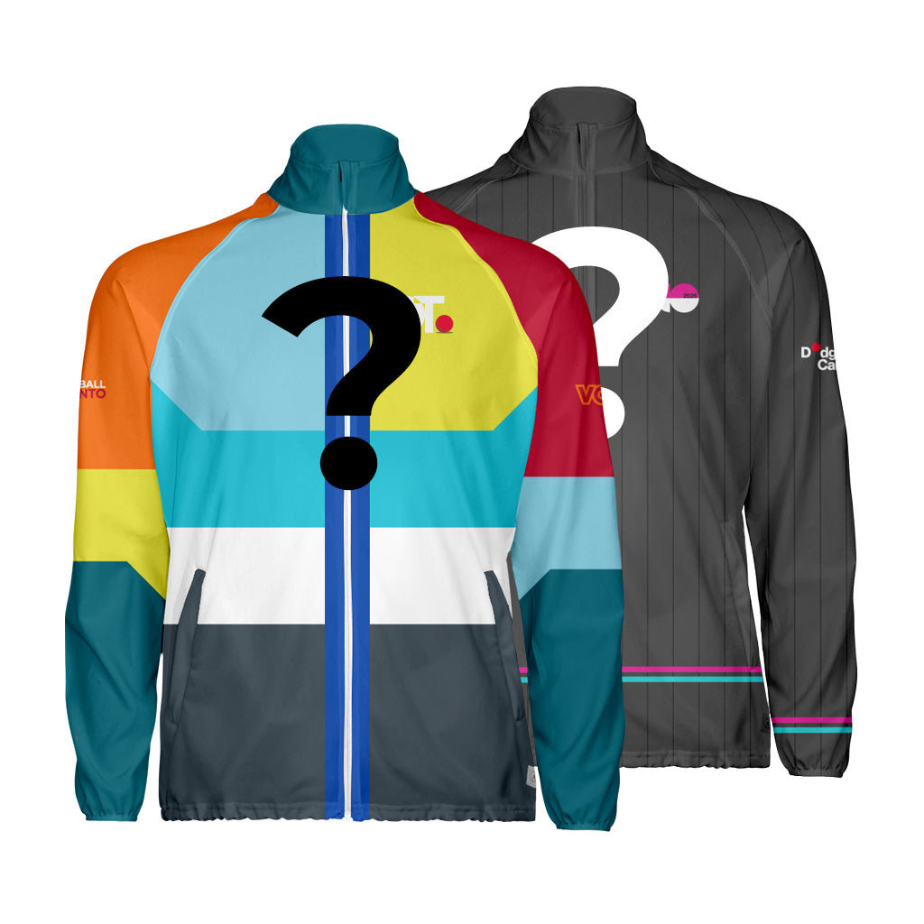 VC Ultimate Frisbee Velocity Jackets with Question Marks cover the colourful designs