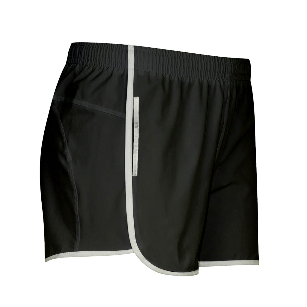 Black + White Shorty Shorts With Pockets