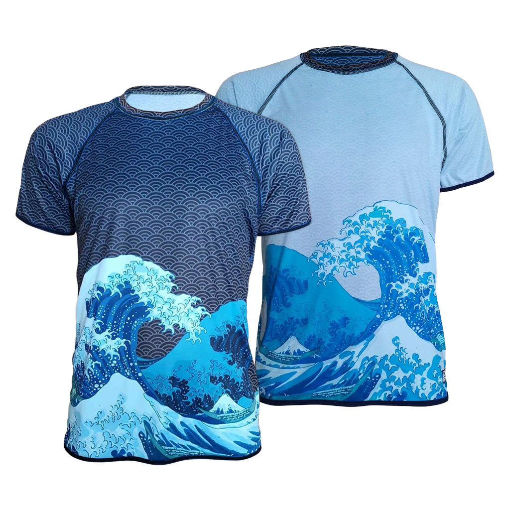 Hokusai Wave Dark Stitch Reversible Jersey