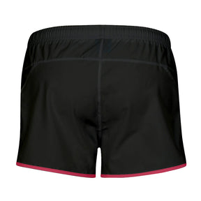 Black + Red Shorty Shorts With Pockets