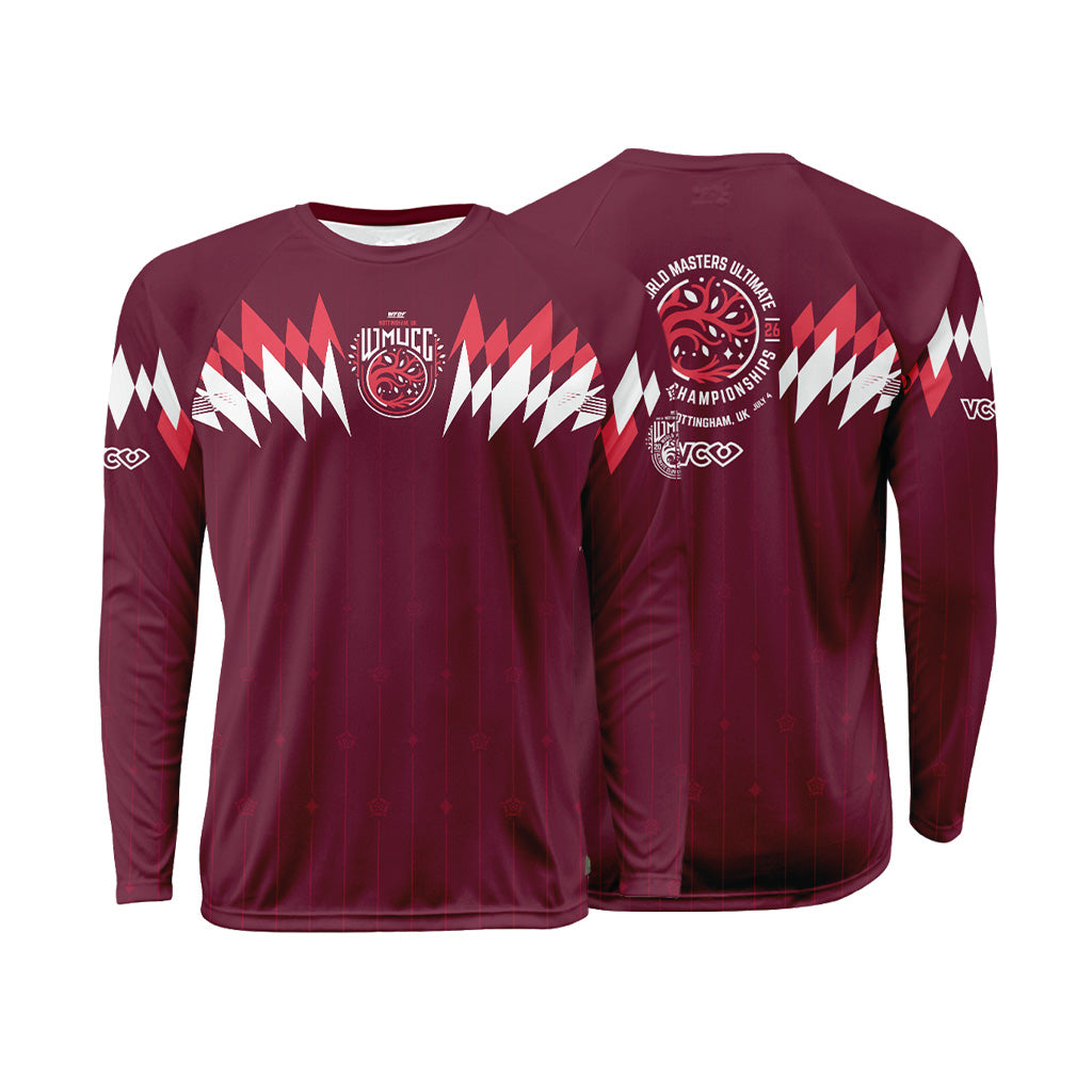 WMUCC 2026 Retro Rhombus Burgundy Raglan Long Sleeve