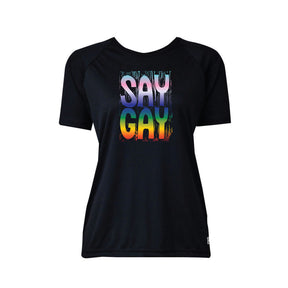 Say Gay short sleeve raglan t-shirt